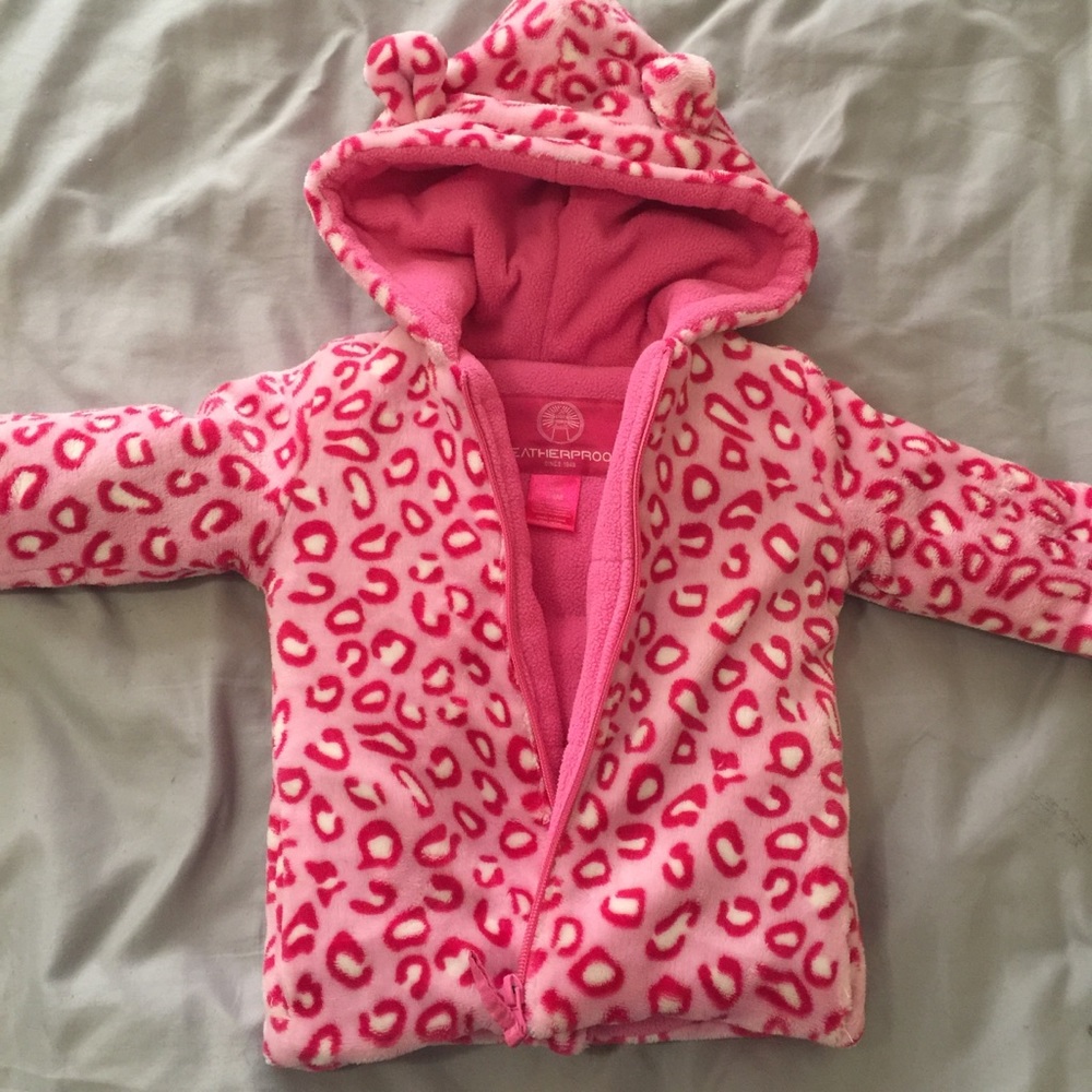 Pink leopard print coat